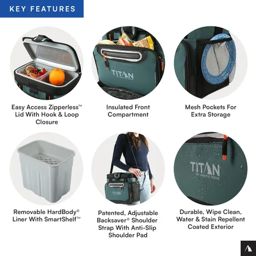 Miniatura 6 de Titan by Arctic Zone Deep Freeze Cooler - Enfriador de cuerpo duro sin cremallera, aislamiento de congelación profunda, forro de cuerpo duro