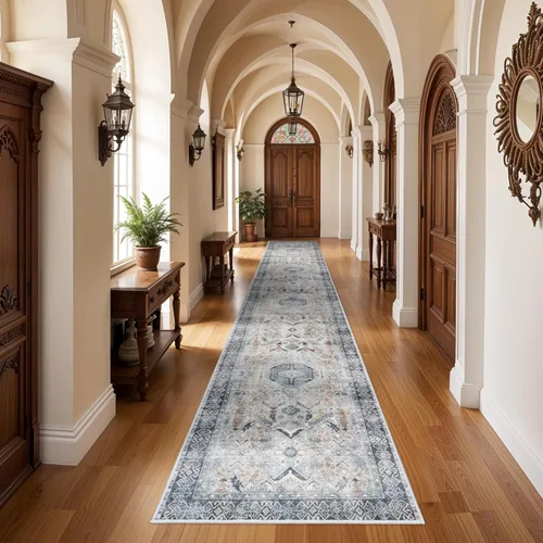 Miniatura 72 de Alfombra lavable para entrada de 2x3 pies - Alfombra pequeña de entrada vintage desgastada oriental antideslizante que no suelta pelusa, suave
