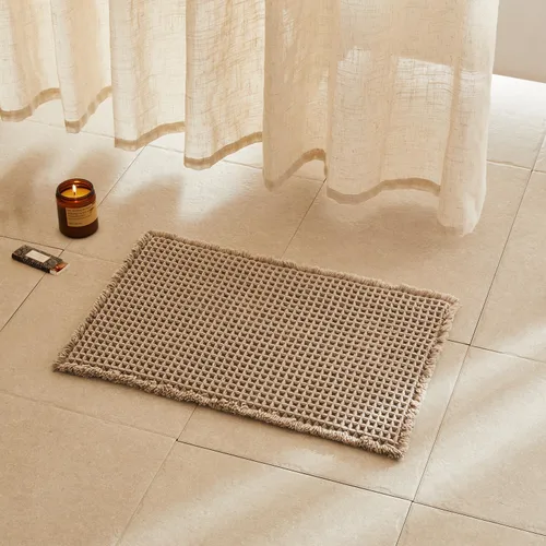 Miniatura 29 de TYUU Tapete de baño estilo gofre, tapete de baño bohemio, antideslizante, lavable, súper absorbente, de secado rápido, bonito tapete de baño