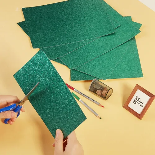 Miniatura 5 de 50 hojas de papel de cartulina con purpurina gruesa para fiestas de cumpleaños, manualidades e invitaciones