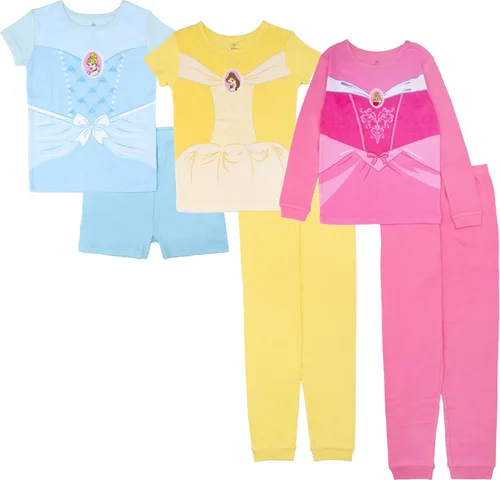 Miniatura 11 de Disney Conjunto de pijama unisex de algodón cómodo a juego de 6 piezas para niños, suave y lindo para niños