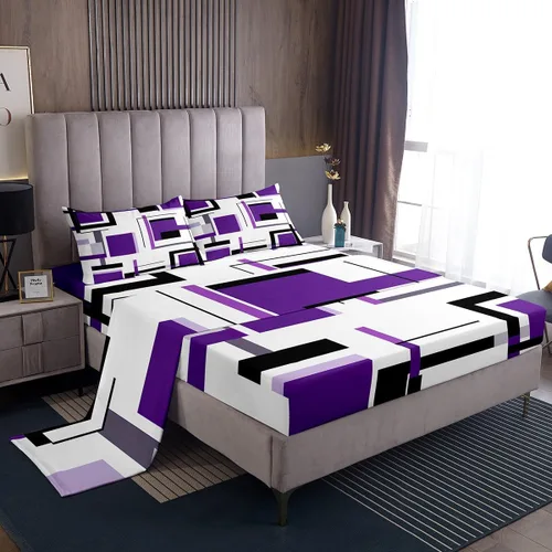 Miniatura 9 de Feelyou Juego de sábanas decorativas con ombre abstracto para niños y adolescentes, juego de sábanas rojas y negras de moda para dormitorio de niñas
