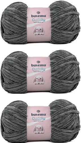 Miniatura 84 de Hilo de felpilla de terciopelo, súper suave y esponjoso, para tejer, hacer manualidades, color amigurumi, duradero para el desprendimiento, 3.53