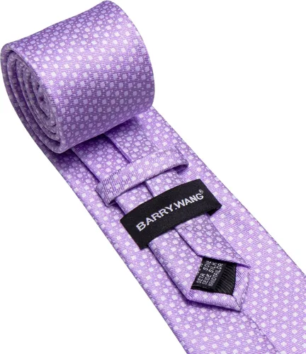 Miniatura 93 de Barry.Wang Corbatas de seda para hombre, diseño de lunares, gemelos cuadrados de bolsillo, gemelos para negocios, boda