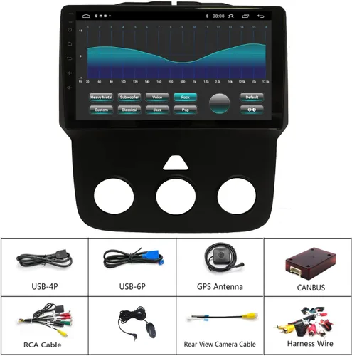 Miniatura 6 de Para Dodge RAM 1500 2500 3500 Actualización de radio 2013-2018 Manual AC Stereo Reemplazo 1280*720 Pantalla táctil Construido en Carplay inalámbrico