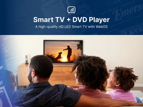 Miniatura 2 de Emerson ESTD-2400 Smart TV HD de 24 pulgadas con reproductor de DVD integrado, pantalla LED de 720p, transmisión Wi-Fi, entradas HDMI, USB y RCA