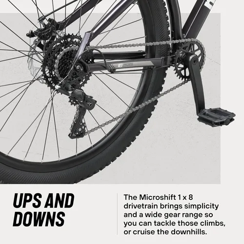Miniatura 4 de Mongoose Switchback - Bicicleta de montaña para hombres y mujeres, transmisión de 8 a 10 velocidades con palanca de cambios de gatillo, ruedas