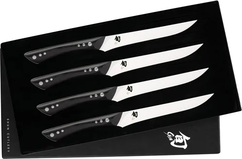 Shun Shima - Juego de cuchillos para carne de 4 piezas, cuchillos de carne Shima de 5 pulgadas, juego de cuchillos japoneses hechos a mano,