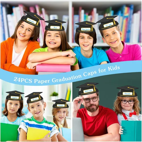 Miniatura 6 de D4DREAM 24pcs Paper Crowns Craft Kits Adjustable Paper Caps Hats for Kids Students Kindergarten Preschool Party Supplies