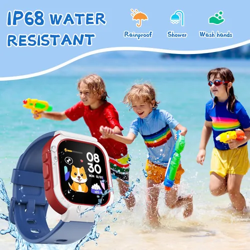 Miniatura 6 de Reloj inteligente para niños, IP68 resistente al agua, reloj de fitness para niños con esfera de reloj DIY de 1.4 pulgadas, monitor de frecuencia