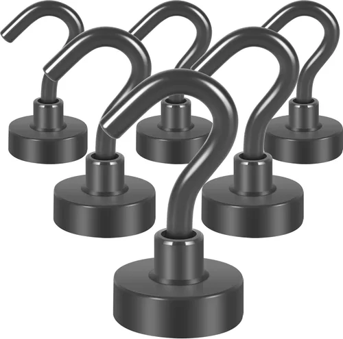 Miniatura 16 de Neosmuk Ganchos magnéticos extrafuertes con resistencia de más de 27 lbs, con imanes de tierras raras resistentes para refrigerador, crucero, Bronce