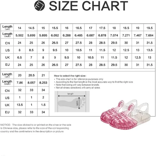 Miniatura 4 de USHOBE Sandalias de jalea de princesa para niñas, sandalias de verano para la playa, zapatos de gelatina con purpurina, sandalias planas