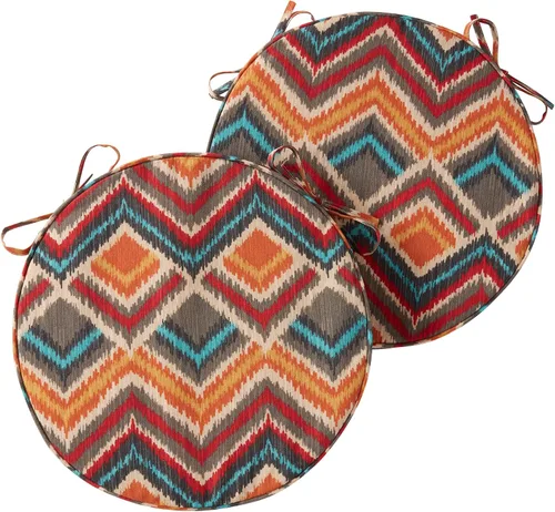 Miniatura 12 de Cojín redondo reversible para asiento de comedor de 18 pulgadas (paquete de 2), Aloha Black Floral