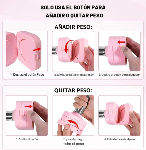 Miniatura 8 de Juego de mancuernas ajustables de 15 libras, 20 libras, 40 libras, 50 libras, juego de mancuernas de peso libre para mujeres y hombres