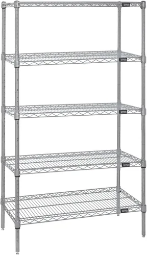 Miniatura 5 de Quantum Storage Systems WR74-1824BK Kit de inicio para estantería de alambre de 4 niveles de altura de 74 pulgadas, acabado negro, 18 pulgadas