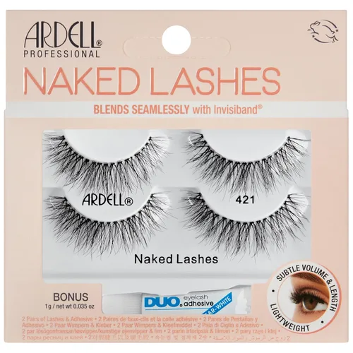 Miniatura 8 de Ardell Naked Lashes 425, 2 pares, con pegamento DUO Pipette de 0.04 oz (1 g) de color blanco transparente, volumen y longitud sutiles, 1 juego