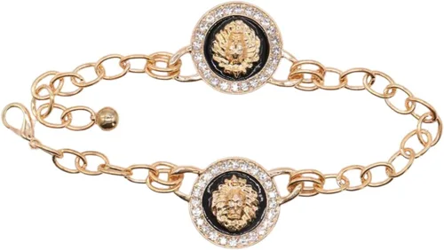 Miniatura 7 de Trendy Fashion Jewelry Cadena de bota occidental para mujer, pulsera de metal dorado, tobillera de tacón alto, moneda de león, medallón con dije