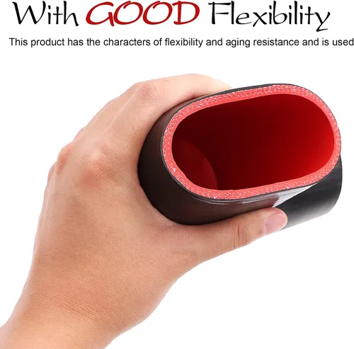 Miniatura 5 de Acoplador de codo de 90 grados de 4 capas de manguera de silicona de 2 pulgadas (51 mm) con abrazaderas de perno en T para tubo de intercooler