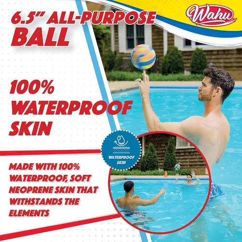 Miniatura 5 de Wahu 100% Waterproof All-Purpose Pool Ball for Beach Volleyball, Soccer, and More, 6.5" Round Water Ball for Beach and Pool Sports
