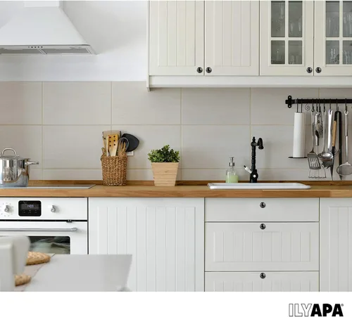Miniatura 2 de Ilyapa - Pomos o perillas planas y negras para gabinete de cocina, de 1 1/4 con anillas redondas para cajones, 10 unidades de accesorios