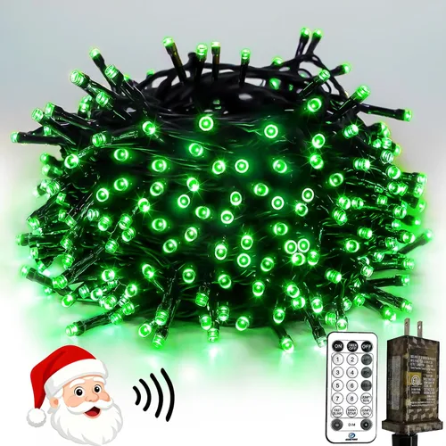 Miniatura 20 de Luces de Navidad controladas por voz con control remoto, cadena de 300 luces LED de 99 pies para interiores y exteriores con 12 modos, 3