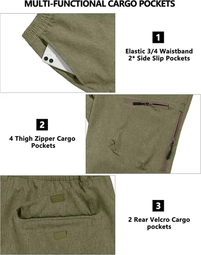 Miniatura 5 de Little Donkey Andy Men's Windproof Fleece Lined Hiking Cargo Pants Water Repellent Softshell Ski Snow Pants