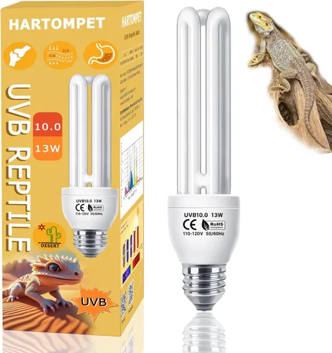 Miniatura 10 de Lámpara lineal UVA/UVB 10.0, 26W - Iluminación de hábitat del desierto, lámpara compacta de terrario, bombilla UVB para dragón barbudo, lagarto, 1
