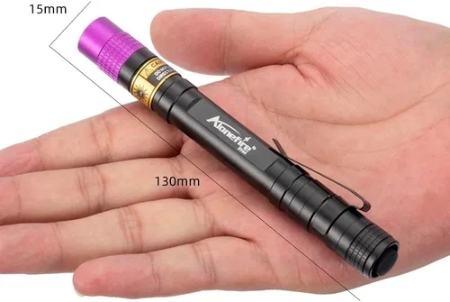 Miniatura 6 de ALONEFIRE SV64 Mini 3W linterna UV 365nm portátil ultravioleta luz negra muy pequeña EDC para minerales, detector de orina de mascotas, escorpiones