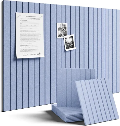 Miniatura 37 de Tablero de anuncios de fieltro grande de 36 x 24 pulgadas, alternativa al tablero de corcho – Paquete de 6 con 40 pestañas adhesivas extraíbles
