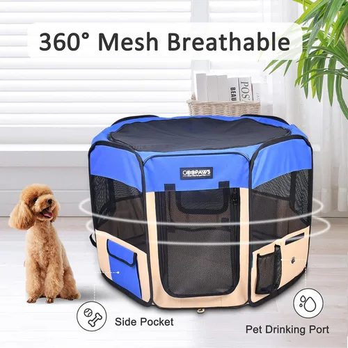 Miniatura 4 de JESPET - Parque de juegos para perros de 36 pulgadas, 45 pulgadas y 61 pulgadas portátil para perros con bolsa de transporte para cachorros, gatos