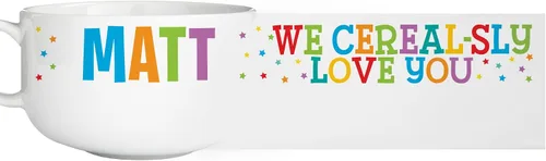 Miniatura 9 de Let's Make Memories Cuenco de cerámica personalizado de gran tamaño, capacidad para 32 onzas, con asa, color azul