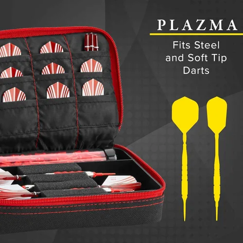 Miniatura 5 de Casemaster Plazma - Estuche para dardos de punta suave y de acero, tiene capacidad para 3 dardos y cuenta con tubo de almacenamiento integrado