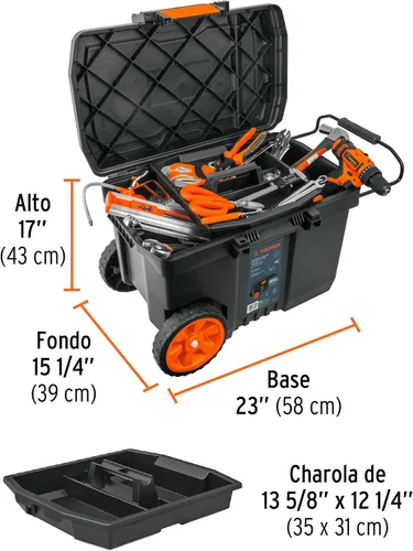 Miniatura 3 de Caja herramienta, plástico, 23 ', con ruedas