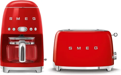 Miniatura 13 de Smeg Paquete de cafetera de goteo retro y tostador de 2 rebanadas (negro)