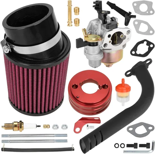 Miniatura 11 de FVRITO Kit de Adaptador de Filtro de Aire de Carburador Mejorado para Tubo de Escape Etapa 2 para Clon Non Hemi Predator 212cc 196cc 6.5Hp GX160