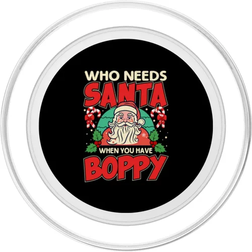Miniatura 2 de Who Needs Santa When You Have Boppy Santa Claus Xmas PopSockets MagSafe PopGrip for iPhone