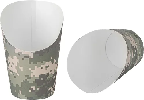 Miniatura 15 de Restaurantware Bio Tek - Recipientes de papas fritas de 12 onzas, 100 tazas desechables de charcutería, diseño inclinado, redondo, a rayas