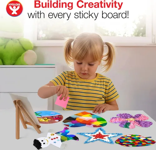 Miniatura 6 de Hygloss Pizarras adhesivas para collage – Paquete de 24 tableros de collage autoadhesivos de 4 x 6 pulgadas para niños, tableros de montaje
