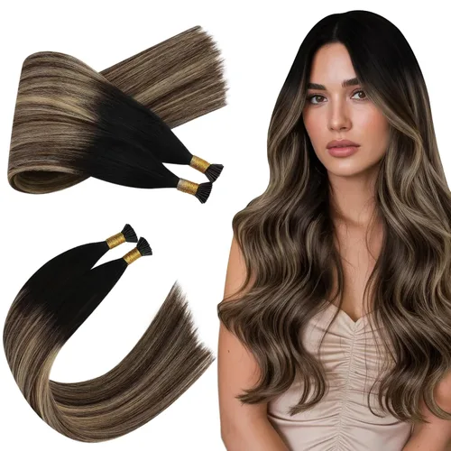 Miniatura 30 de Ugeat - Extensiones de cabello humano con microanillo, 14 pulgadas, extensiones de cabello Remy con microcuentas de 1 gm/hebra, 50 gms, extensiones