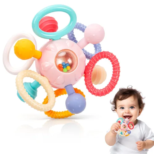 Miniatura 9 de Juguetes de dentición para bebés, mordedores para bebés, juguetes sensoriales Montessori para 0-6 6-12 meses, regalos para niños de 1 año, niños