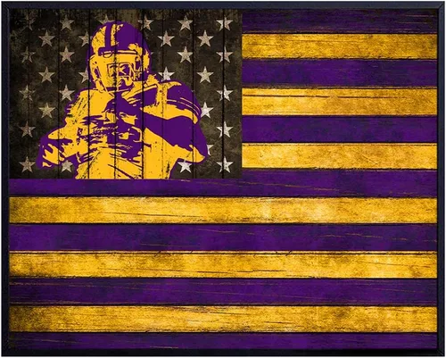 LSU Fighting Tigers - Póster de pared de fútbol americano, bandera patriótica, regalo para hombres, fanáticos de los deportes de la Universidad