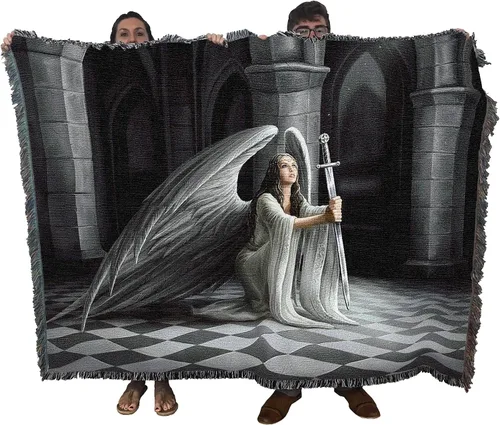 Pure Country Weavers Anne Stokes Gothic Collection - Manta de ángel de la bendición – Tapiz de fantasía para regalo tejido de algodón – Fabricado en