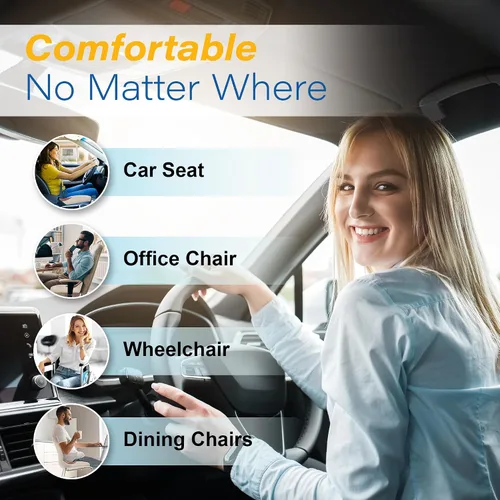 Miniatura 9 de Cojín de asiento de coche: cojín ergonómico de espuma viscoelástica para aliviar el dolor de ciática, almohada de asiento de conducción más grande