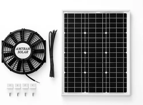 Amtrak Solar El potente ventilador solar de ático de 100 W enfría silenciosamente tu casa. Ventila tu casa, garaje o RV y protege contra la