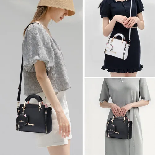 Miniatura 4 de XIAOYU Monederos y bolsos de moda para mujer, de cuero, con asa superior, bolsos de hombro pequeños