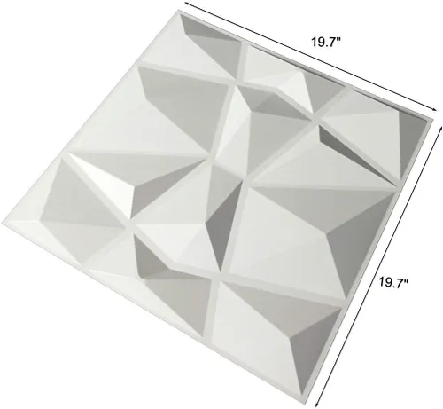Miniatura 3 de Art3d 3D Revestimiento con textura 3D para pared, color gris diamante, 19.7 x 19.7 pulgadas (12 unidades), Blanco, A10038 Blanco nieve