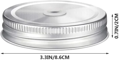 Miniatura 3 de Hemoton Tapas de acero inoxidable para tarros de 3.54 pulgadas de boca ancha, resistentes a fugas, con agujero para pajilla, para viajes y cocina