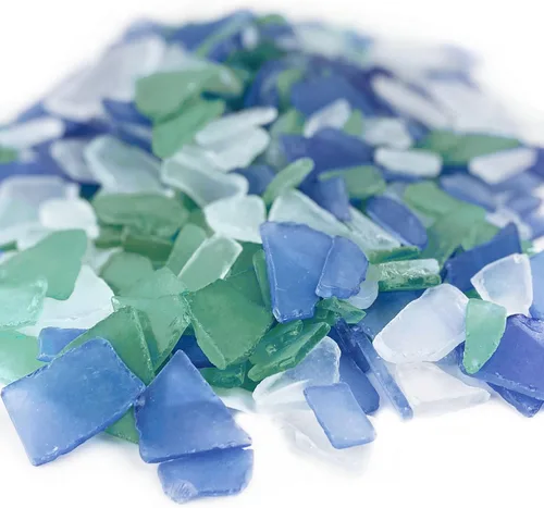 Miniatura 6 de CYS EXCEL Cristal de mar de 24 onzas mezcla de azul claro, verde claro y amarillo claro, múltiples opciones de color, relleno de jarrón de vidrio