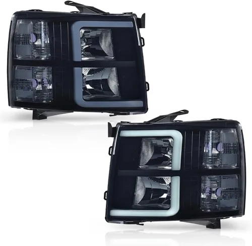 Miniatura 14 de PIT66 Conjunto de faros laterales izquierdos, compatible con Chevy Silverado 1500 2007-2013, Silverado 2500 3500 2007-2014 y HD Lente transparente