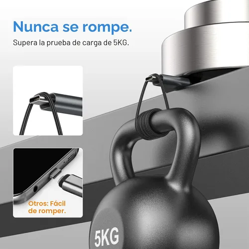 Miniatura 5 de Cable USB Tipo C CarPlay Paquete de 5 de 3 Pies, Cables Trenzados de Cargador de Coche de Carga Rápida USB Tipo A a C para 17/17 Pro/16e/16/15 Pro